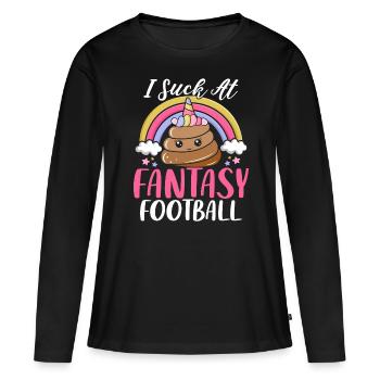 Je suis nul à Fantasy Football Drôle Licorne Football - T-shirt manches longues Premium bio Femme - noir - Devant - Julia (174cm)