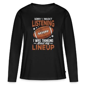 Je pensais à mon fantasme de Lineup Funny FFL - T-shirt manches longues Premium bio Femme - noir - Devant - Julia (174cm)