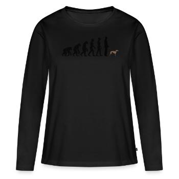 Italian Greyhound - Women's Premium Organic Long Sleeve Shirt - black - Front - Julia (174cm)