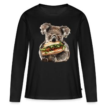 Koala - Frauen Premium Bio Langarmshirt - Schwarz - Vorne - Julia (174cm)