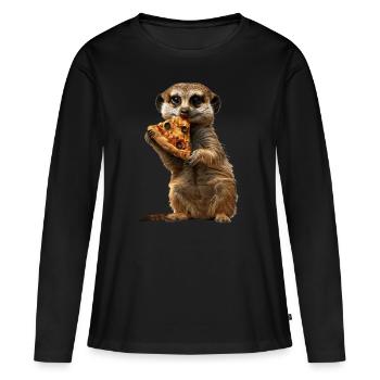 Erdmännchen - Frauen Premium Bio Langarmshirt - Schwarz - Vorne - Julia (174cm)