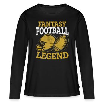 Fantasy Football Légende Commissaire Football FFL - T-shirt manches longues Premium bio Femme - noir - Devant - Julia (174cm)