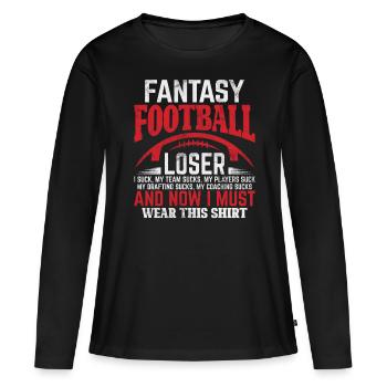 Fantasy Football Perdant Commissaire Drôle FFL - T-shirt manches longues Premium bio Femme - noir - Devant - Julia (174cm)