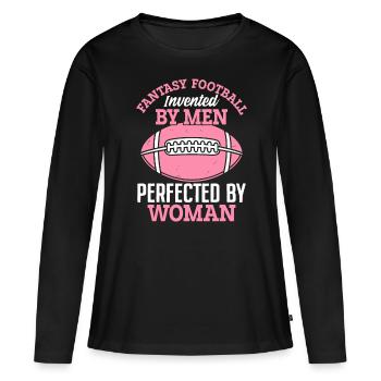 Fantasy Football inventé par les hommes FFL Girls Draft - T-shirt manches longues Premium bio Femme - noir - Devant - Julia (174cm)