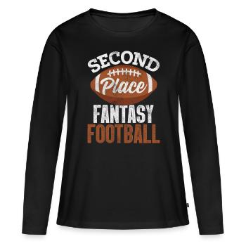 Deuxième place Fantasy Football Commissioner Funny - T-shirt manches longues Premium bio Femme - noir - Devant - Julia (174cm)