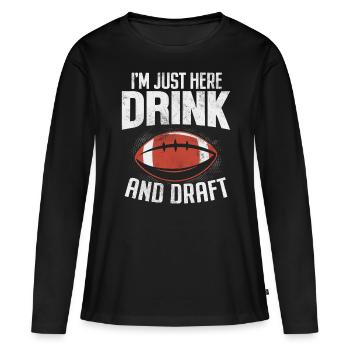Je suis juste là pour boire et rédiger un fantasme amusant de FFL - T-shirt manches longues Premium bio Femme - noir - Devant - Julia (174cm)
