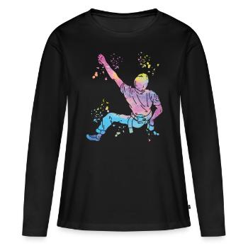 Boulderer Colorsplash Boulder Bouldering - Women's Premium Organic Long Sleeve Shirt - black - Front - Julia (174cm)