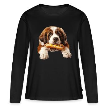 Saint Bernard - Women's Premium Organic Long Sleeve Shirt - black - Front - Julia (174cm)