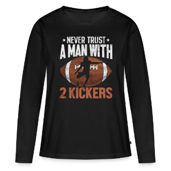 Drôle Football Fantasy Draft Kickers Commissaire - T-shirt manches longues Premium bio Femme - noir - Devant - Julia (174cm)
