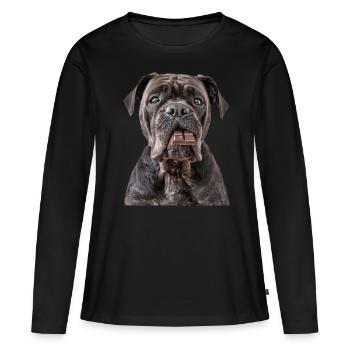 Cane corso - T-shirt manches longues Premium bio Femme - noir - Devant - Julia (174cm)