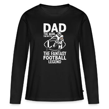Papa L’homme Le mythe La légende Drôle Fantaisie - T-shirt manches longues Premium bio Femme - noir - Devant - Julia (174cm)