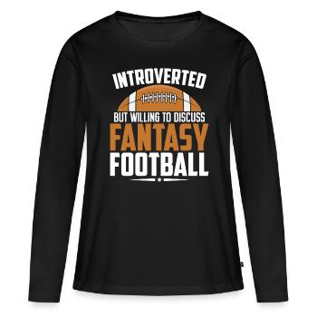 Introverti mais prêt à discuter de fantaisie amusante - T-shirt manches longues Premium bio Femme - noir - Devant - Julia (174cm)