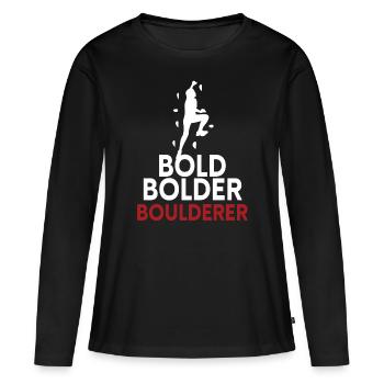 Bold Bolder Bloc de bloc - T-shirt manches longues Premium bio Femme - noir - Devant - Julia (174cm)