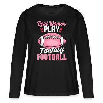 De vraies femmes jouent à Fantasy Football FFL Girls - T-shirt manches longues Premium bio Femme - noir - Devant - Julia (174cm)