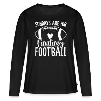 Le dimanche, c’est pour le Fantasy Football Commish FFL - T-shirt manches longues Premium bio Femme - noir - Devant - Julia (174cm)