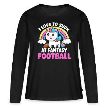 J’adore sucer au repêchage de Fantasy Football Commish - T-shirt manches longues Premium bio Femme - noir - Devant - Julia (174cm)