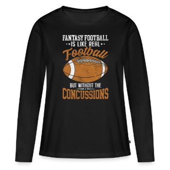 Fantasy Football ist wie echter Football Commish - Frauen Premium Bio Langarmshirt - Schwarz - Vorne - Julia (174cm)