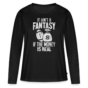 Ce n’est pas un fantasme si l’argent est réel FFL - T-shirt manches longues Premium bio Femme - noir - Devant - Julia (174cm)