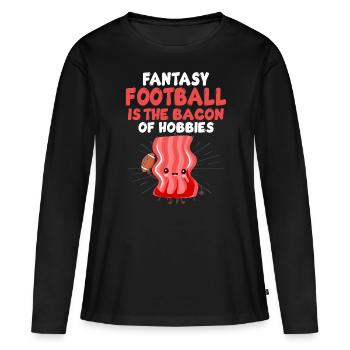 Drôle Fantasy Football Draft Kickers Commissaire - T-shirt manches longues Premium bio Femme - noir - Devant - Julia (174cm)