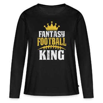 Fantasy Football King Commissaire Draft Kickers - T-shirt manches longues Premium bio Femme - noir - Devant - Julia (174cm)