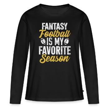 Fantasy Football est ma saison préférée Funny FFL - T-shirt manches longues Premium bio Femme - noir - Devant - Julia (174cm)