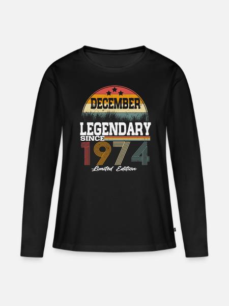 Legends were born in December 1974 - Women's Premium Organic Long Sleeve Shirt - black
