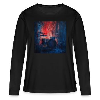 Percussion - T-shirt manches longues Premium bio Femme - noir - Devant - Julia (174cm)