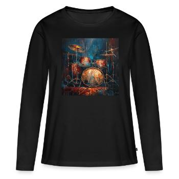 Percussion - Women's Premium Organic Long Sleeve Shirt - black - Front - Julia (174cm)