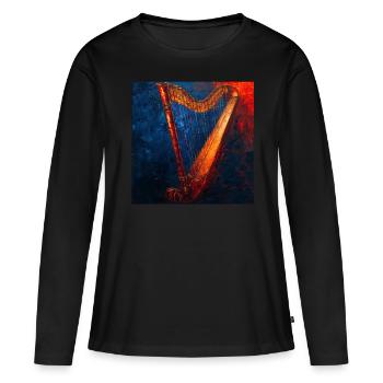 Harpe - T-shirt manches longues Premium bio Femme - noir - Devant - Julia (174cm)