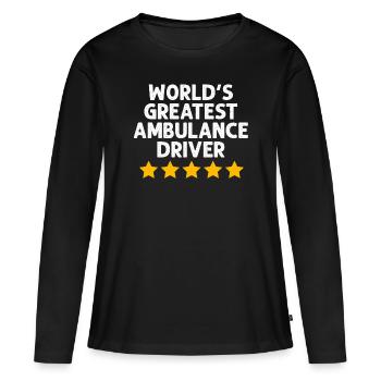 Funny Ambulance Driver EMS Paramedic Emergency - Women's Premium Organic Long Sleeve Shirt - black - Front - Julia (174cm)