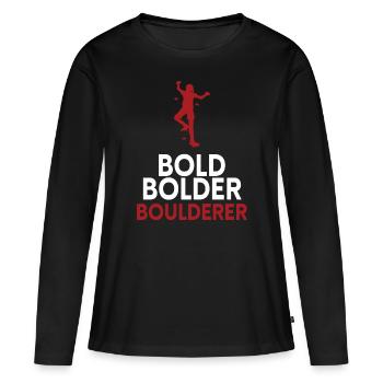 Bold Bolder Bloc de bloc - T-shirt manches longues Premium bio Femme - noir - Devant - Julia (174cm)