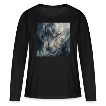 Harfe - Frauen Premium Bio Langarmshirt - Schwarz - Vorne - Julia (174cm)