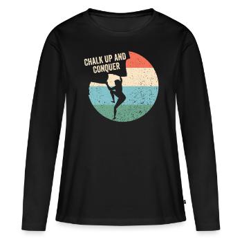 Tracer à la craie et conquérir des rochers - T-shirt manches longues Premium bio Femme - noir - Devant - Julia (174cm)