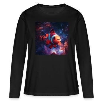 Clownfisch - Frauen Premium Bio Langarmshirt - Schwarz - Vorne - Julia (174cm)
