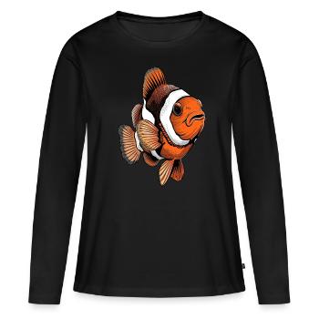 Clownfisch - Frauen Premium Bio Langarmshirt - Schwarz - Vorne - Julia (174cm)