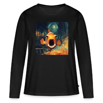 Clownfisch - Frauen Premium Bio Langarmshirt - Schwarz - Vorne - Julia (174cm)