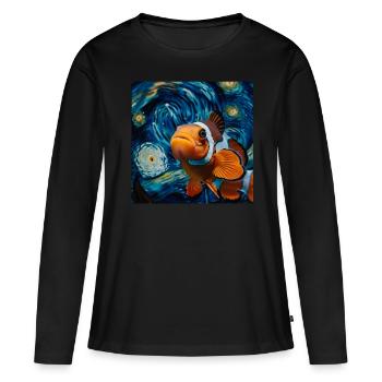 Clownfisch - Frauen Premium Bio Langarmshirt - Schwarz - Vorne - Julia (174cm)