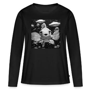 Clownfisch - Frauen Premium Bio Langarmshirt - Schwarz - Vorne - Julia (174cm)