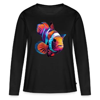 Clownfisch - Frauen Premium Bio Langarmshirt - Schwarz - Vorne - Julia (174cm)