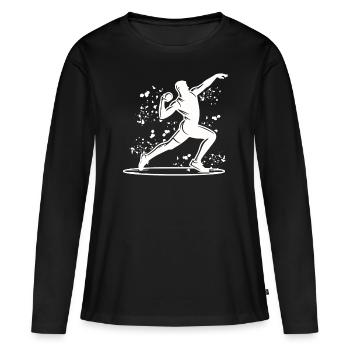 Lanceur de poids Colorsplash Lancer de poids - T-shirt manches longues Premium bio Femme - noir - Devant - Julia (174cm)