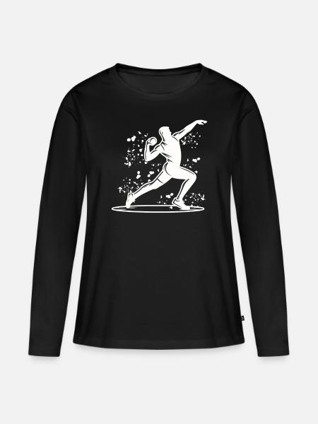 Kugelstoßer Colorsplash Kugelstoßen - Frauen Premium Bio Langarmshirt - Schwarz