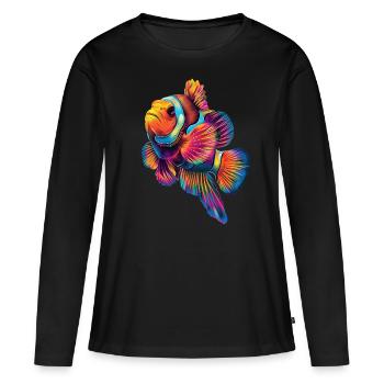Clownfisch - Frauen Premium Bio Langarmshirt - Schwarz - Vorne - Julia (174cm)