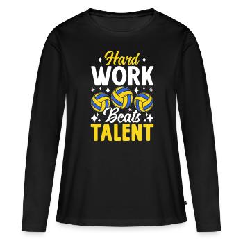 Harte Arbeit schlägt Talent Beule Set Spike Lustiger Schlag - Frauen Premium Bio Langarmshirt - Schwarz - Vorne - Julia (174cm)