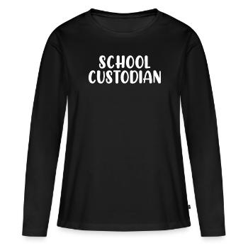 Gardien d’école Gardien d’école - T-shirt manches longues Premium bio Femme - noir - Devant - Julia (174cm)