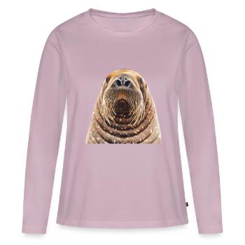 Walross - Frauen Premium Bio Langarmshirt - Altrosa - Vorne - Julia (174cm)
