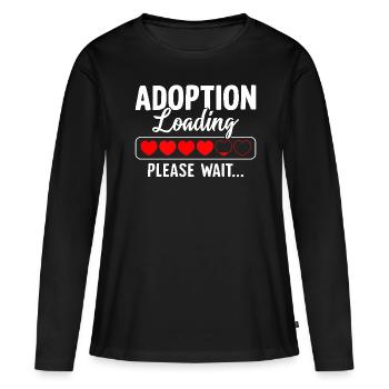 Adoption Chargement Veuillez patienter Adoption drôle - T-shirt manches longues Premium bio Femme - noir - Devant - Julia (174cm)