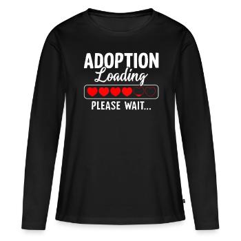 Adoption Chargement Veuillez patienter Adoption drôle - T-shirt manches longues Premium bio Femme - noir - Devant - Julia (174cm)