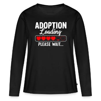 Adoption Chargement Veuillez patienter Adoption drôle - T-shirt manches longues Premium bio Femme - noir - Devant - Julia (174cm)