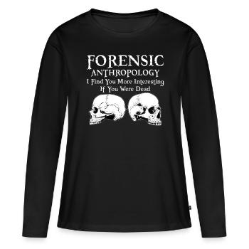 Anthropologie médico-légale Scène de crime drôle - T-shirt manches longues Premium bio Femme - noir - Devant - Julia (174cm)