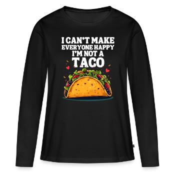 Taco Mexique Salsa Délicieux Restauration rapide Tortilla heureuse - T-shirt manches longues Premium bio Femme - noir - Devant - Julia (174cm)